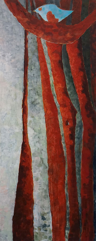 Carole Debret : « L'Oiseau Perché » - Peinture sur toile