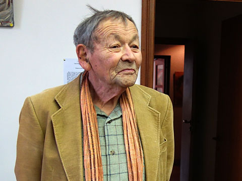 Pierre Cariou pendant la présentation de l'exposition... »